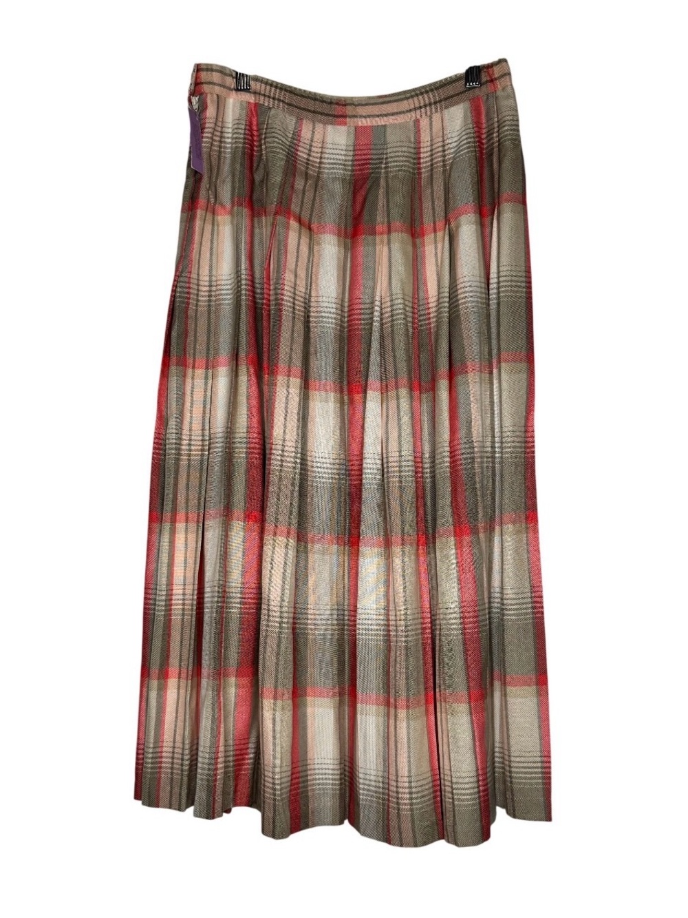 Vintage Pendleton Plaid pleated Skirt size 4/6 dead stock nwt cream brown tan